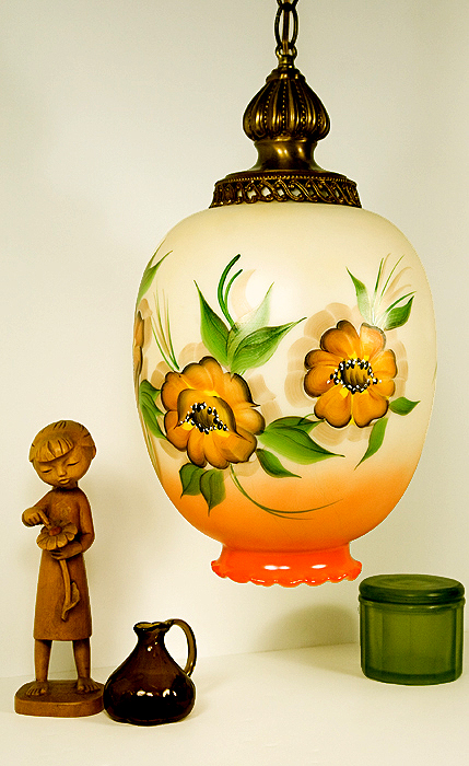 Large Retro Vintage Glass Swag Lamp XLT - Image 2