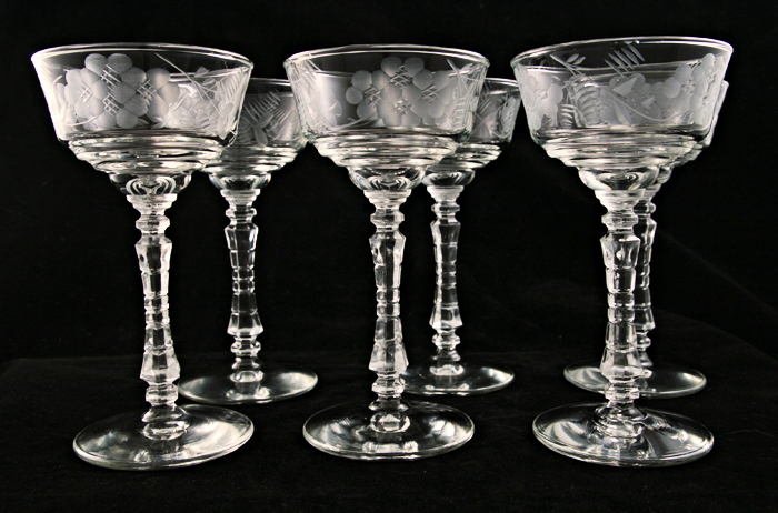Libbey Rock Sharpe Crystal Cocktail Set of 6