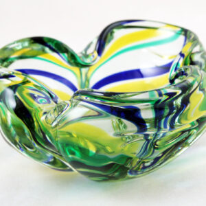 Mid-Century Murano Art Glass Bowl with Macchia Décor