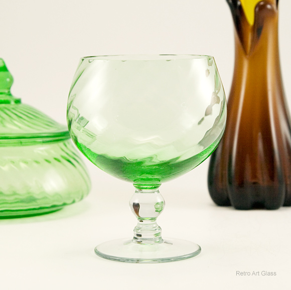 Vintage Wine Glass in Green Swirl by Duncan - Image 2