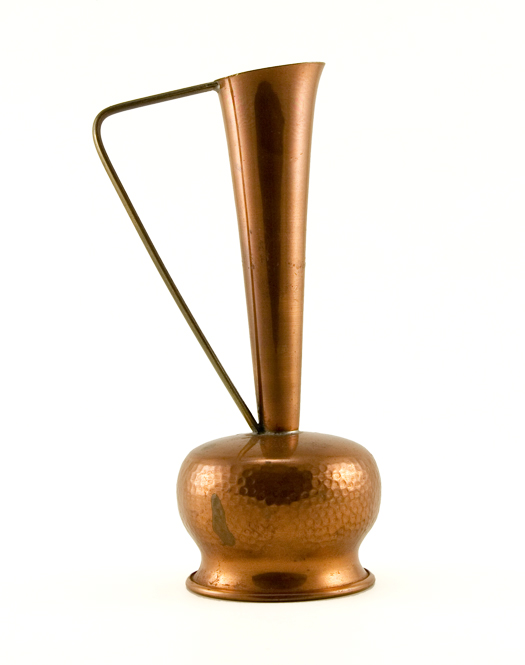Mid-Century Hammered Copper Urn Bud Vase