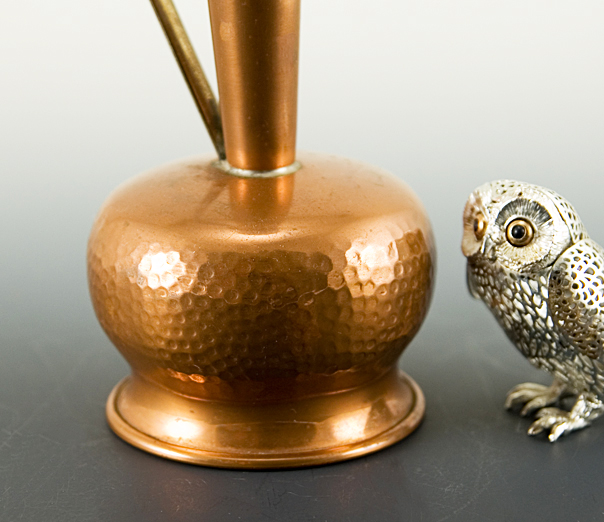 Mid-Century Hammered Copper Urn Bud Vase - Image 3
