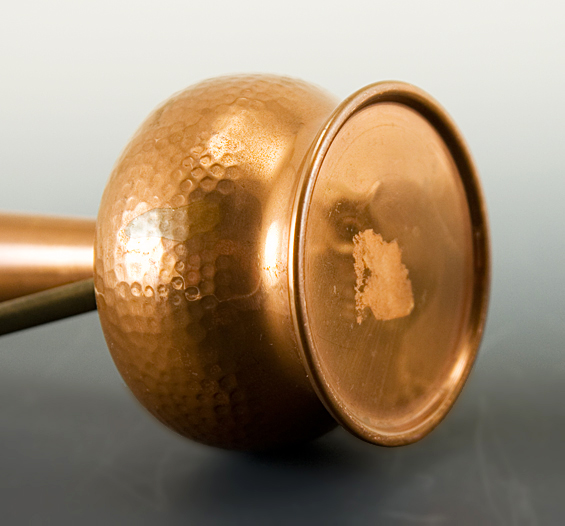 Mid-Century Hammered Copper Urn Bud Vase - Image 2