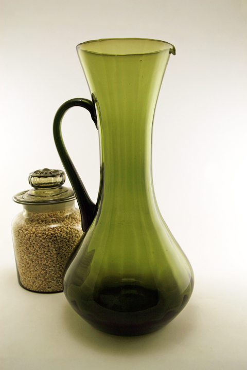 Big Blown Glass Pitcher Vase Mid-Century Italy