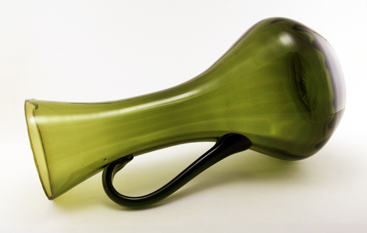 Big Blown Glass Pitcher Vase Mid-Century Italy - Image 3