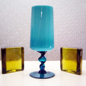 Mid-Century Italian Opaline Vase with Label
