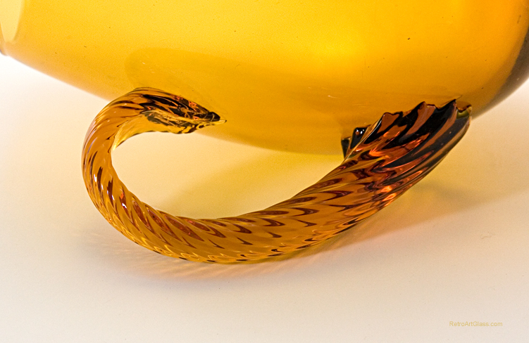 Space Age Decor Tall Hand Blown Glass Pitcher - Image 3