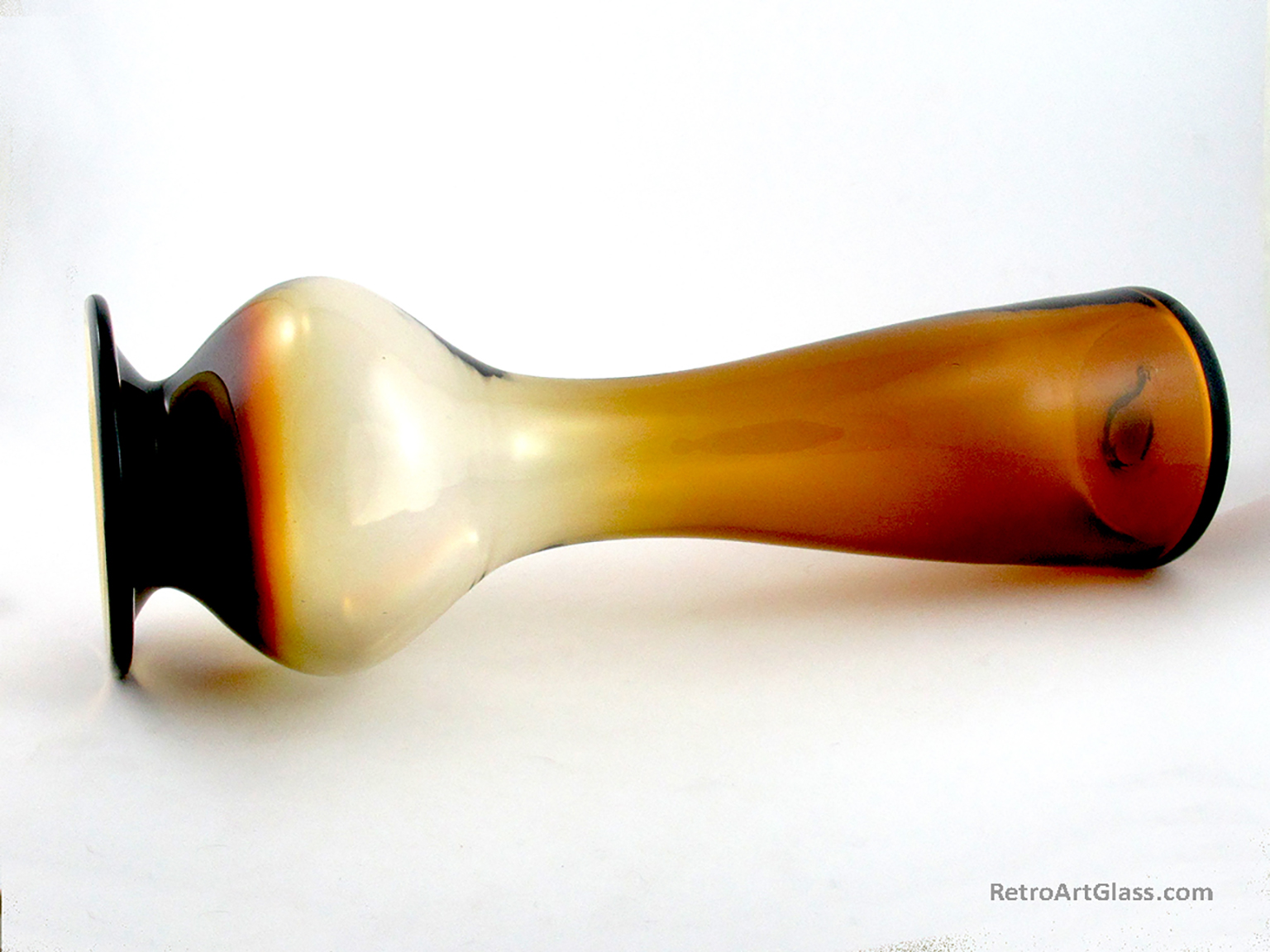 Greenwich Flint-Craft Art Glass Burnt Honey Floor Vase - Image 4