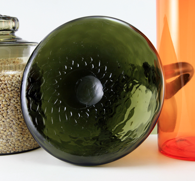 Mid-Century Modern Hand Blown Smoked Optic Glass Beverage Pitcher - Image 3