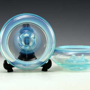 Fostoria Seascape Set of Mid-20th Century Modern Candle Bowls