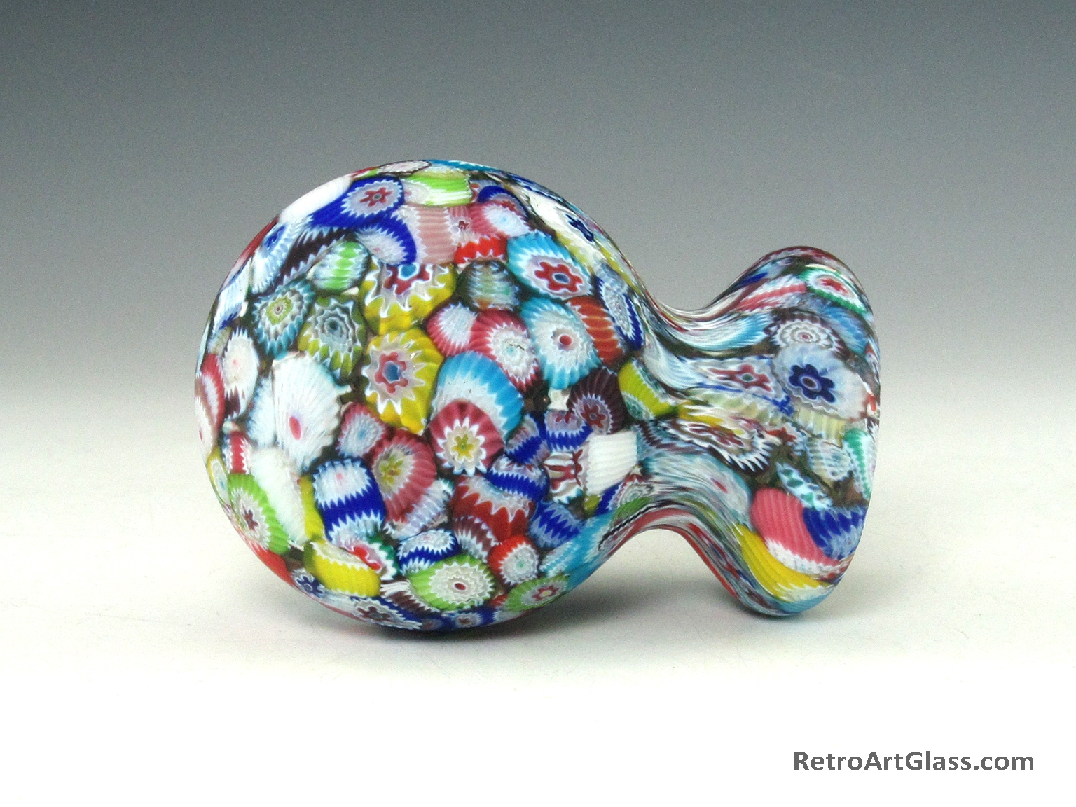 Vintage Italian Close-Pack Millefiori Art Glass Pedestal Paperweight - Image 4