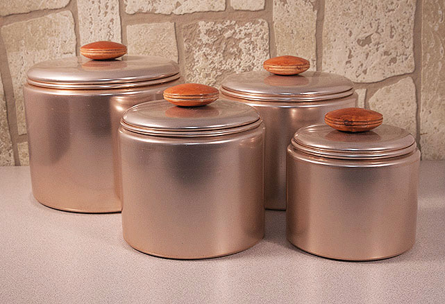 Mirro Aluminum Canister Set in Wonderful Condition 1950