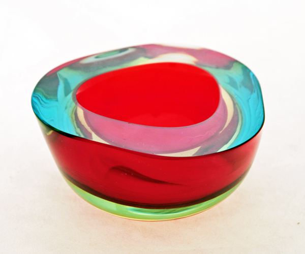 Modernist 1960s Italian Cased Glass Geode Bowl - Image 2