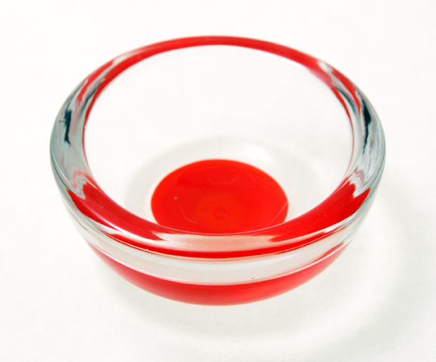 Modernist Art Illusion Glass Small Bowl