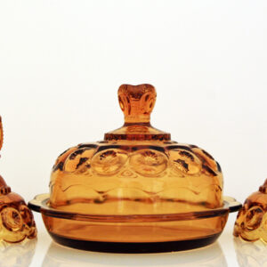 Moon and Star Amber Glass Table Set