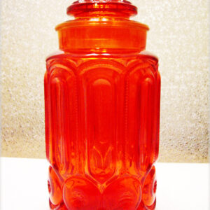 Moon and Star Glass Gallon Canister in Bright Orange