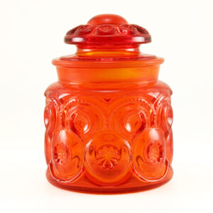 Moon and Star Tangerine Dream Art Glass Jar