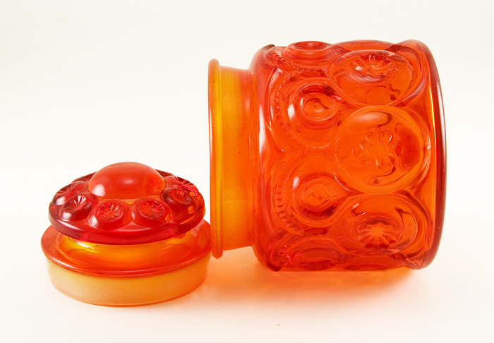 Moon and Star Tangerine Dream Art Glass Jar - Image 3