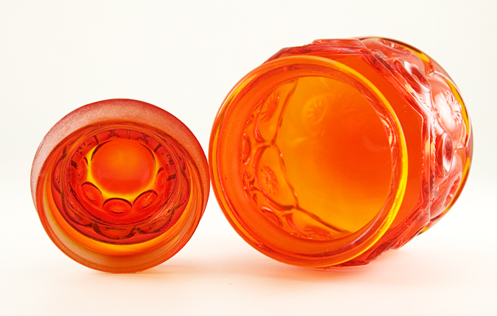 Moon and Star Tangerine Dream Art Glass Jar - Image 2