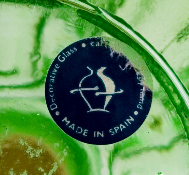 Moon and Star Uranium Glass Decanter with Label - Image 2