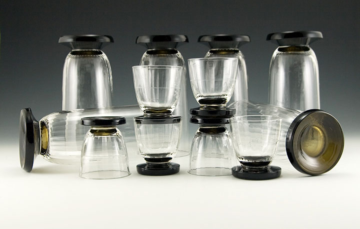 Blown Crystal Bar Tumbler Set of 12 by Morgantown USA Mid-Century