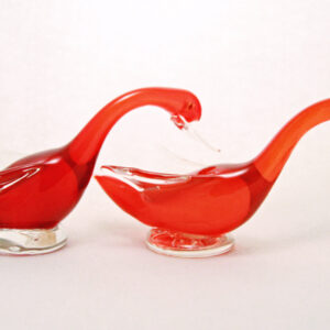 Murano Art Glass Courting Geese Set