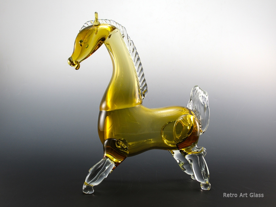 Large Mid-Century Modern Murano Horse Hand Blown Glass - Image 4