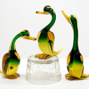 Murano Glass Mid-century Seguso Sommerso Duck Set