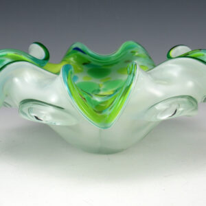 Hand-Made Murano Art Glass Confetti Cased Bowl