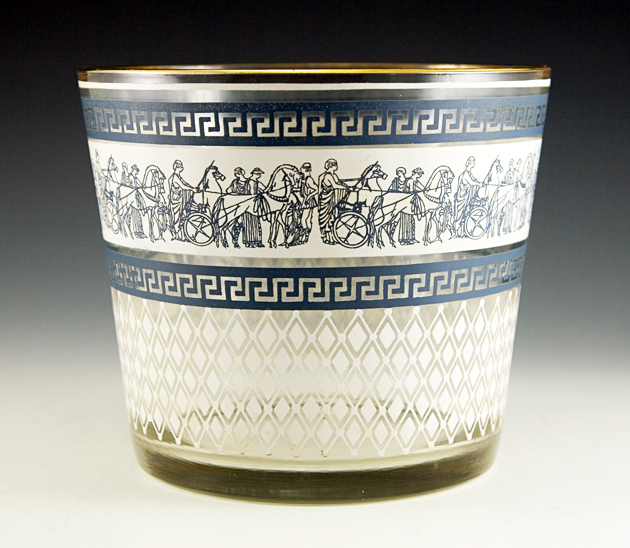 Jeannette Glass Wedgwood Ice Bucket Neoclassic Style