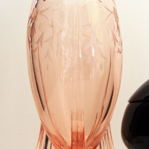 Pink Etched Glass Rocket Vase by New Martinsville