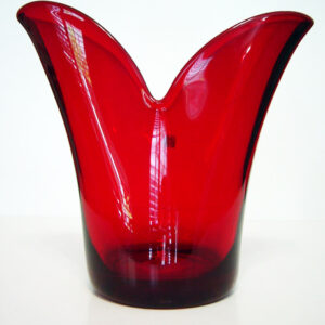 New Martinsville Viking Ruby Glass Split Vase