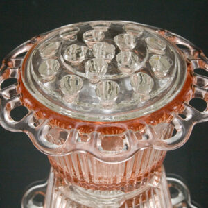 Pink Depression Glass Old Colony Flower Frog