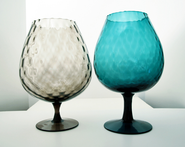 Optic Glass Balloon Vase Blue & BIG - Image 2