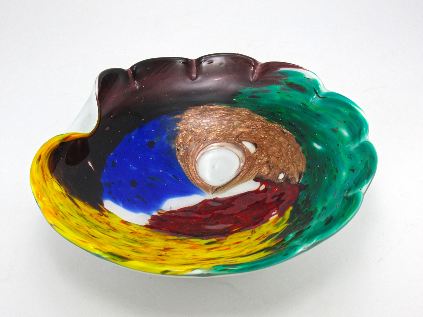 Dino Martens Oriente by Toso Cased Art Glass Bowl - Image 2