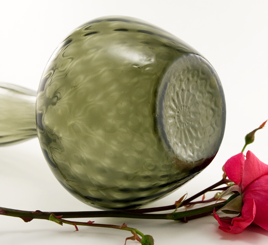 Oversized Italian Blown Optic Glass Bottle Vase - Image 2