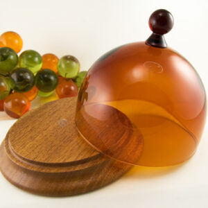 Large Retro Modern Italian Glass Domed Server