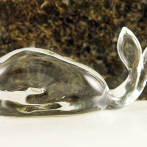 Colorless Whale Figurine by Pilgrim Art Glass