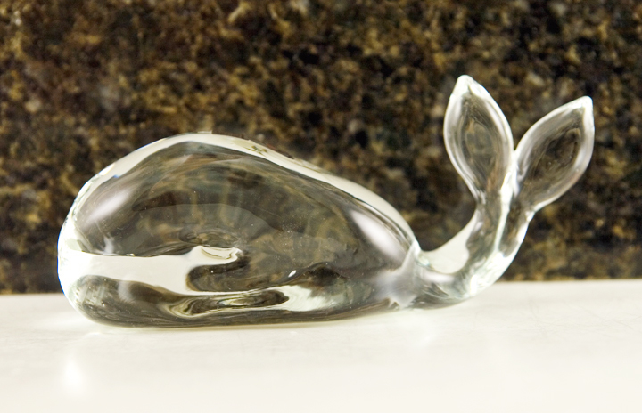 Colorless Whale Figurine by Pilgrim Art Glass
