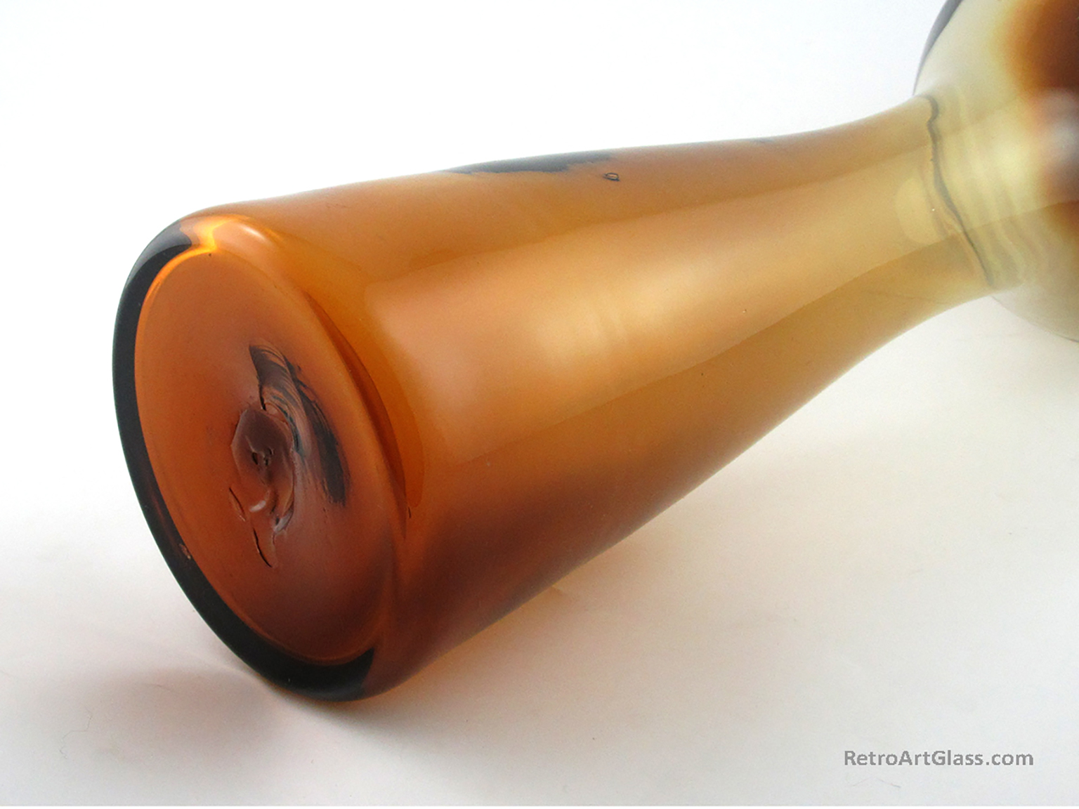 Greenwich Flint-Craft Art Glass Burnt Honey Floor Vase - Image 5