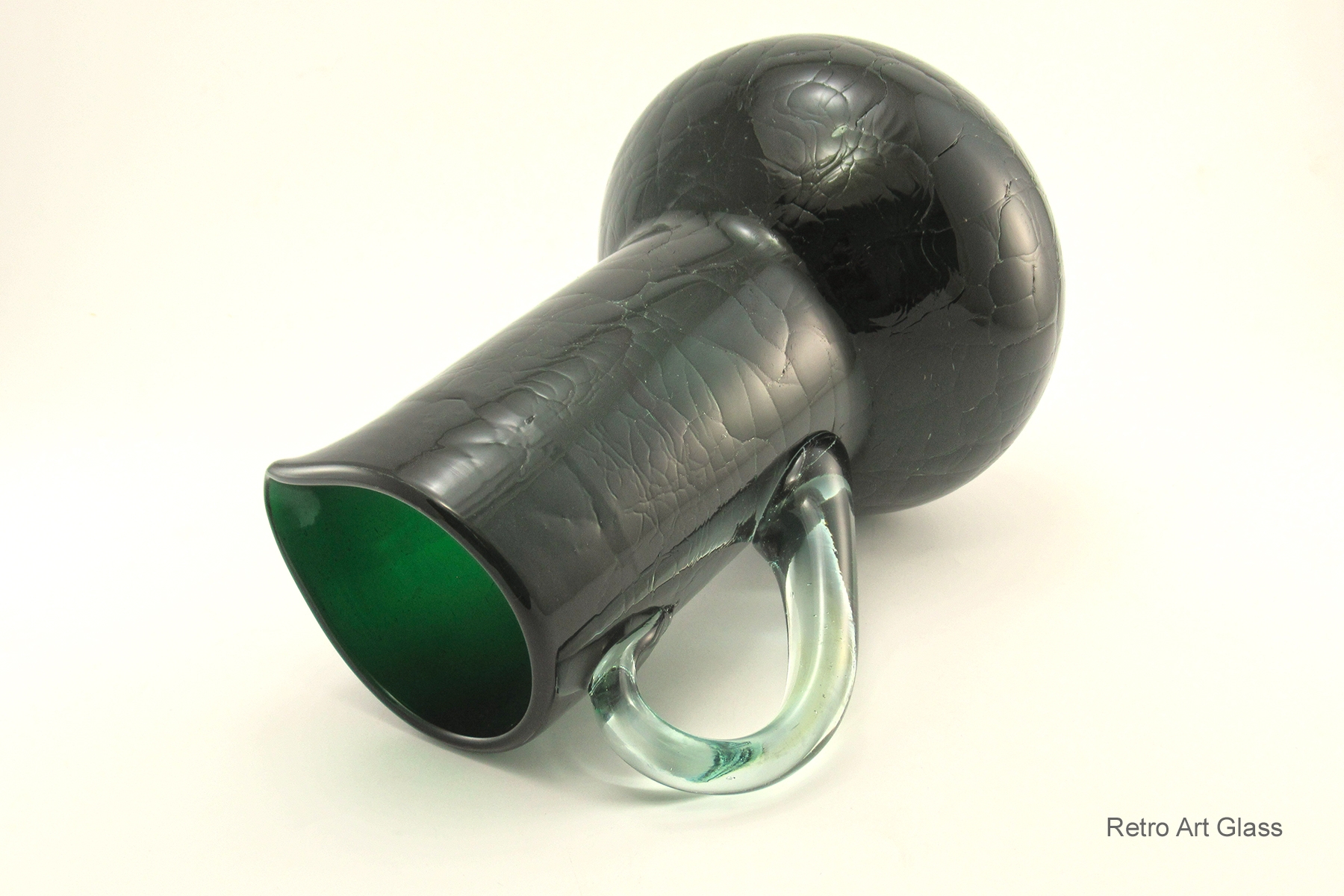 Mid-Century Bischoff Art Glass Flip Tumblers Pitcher Beverage Set - Image 3