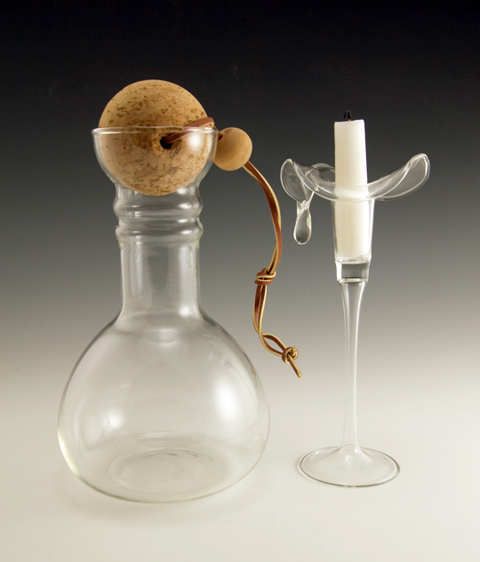Pyrex Beaker Carafe with Cork Ball Stopper - Image 3