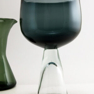 Rare Blenko Art Glass Husted Charcoal Chalice Vase