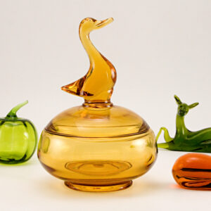 Viking Epic Duck Dish in Amber Very Rare 1965