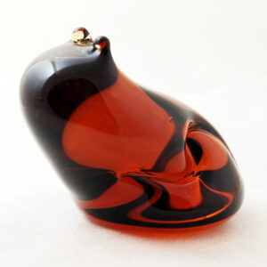 Rare Wedgwood Glass Bull Frog in Amber