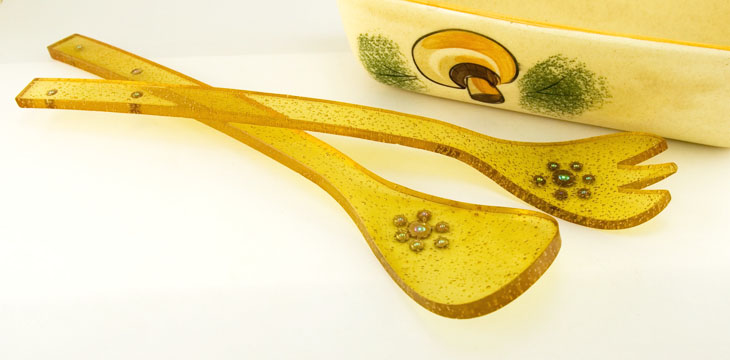 Retro Atomic Decor Lucite Serving Utensils