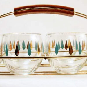 Retro Atomic Era Ball Tumbler Set in Rack