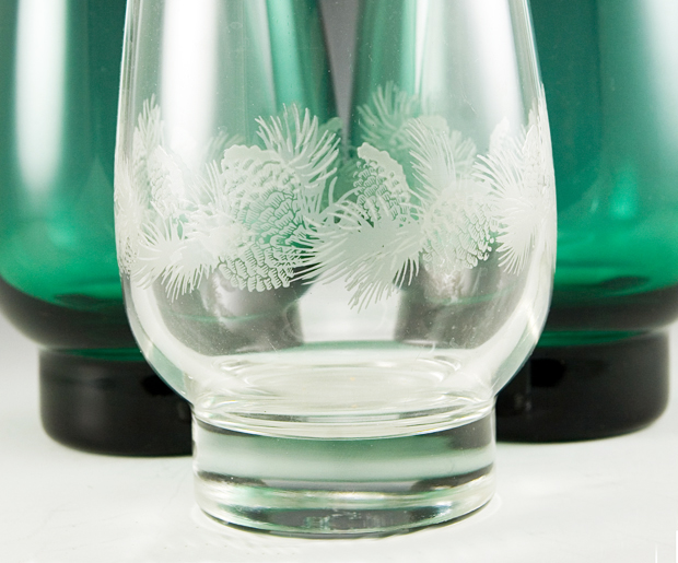 Retro Christmas Glass Vase Candle Holder Set - Image 2
