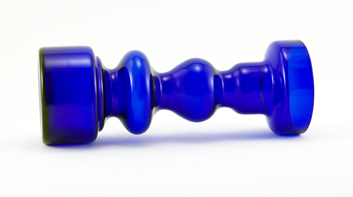 Retro Glass Spool Vase in Cobalt Blue - Image 3