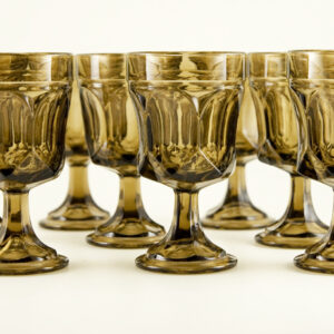 Retro Glass Stemware Goblet Set of Eight